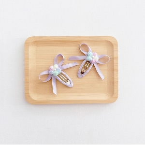 Girl Hair Clip Bow Floral Pair (GHP6321)